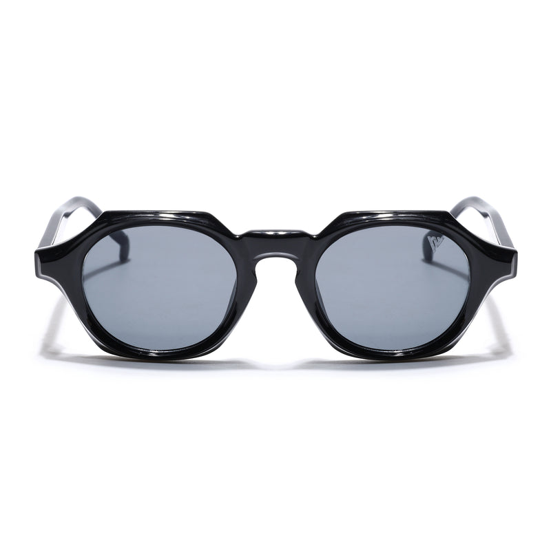Hexagonal Sunglasses for Men & Women (Black Lens | Black Frame - MG7673)