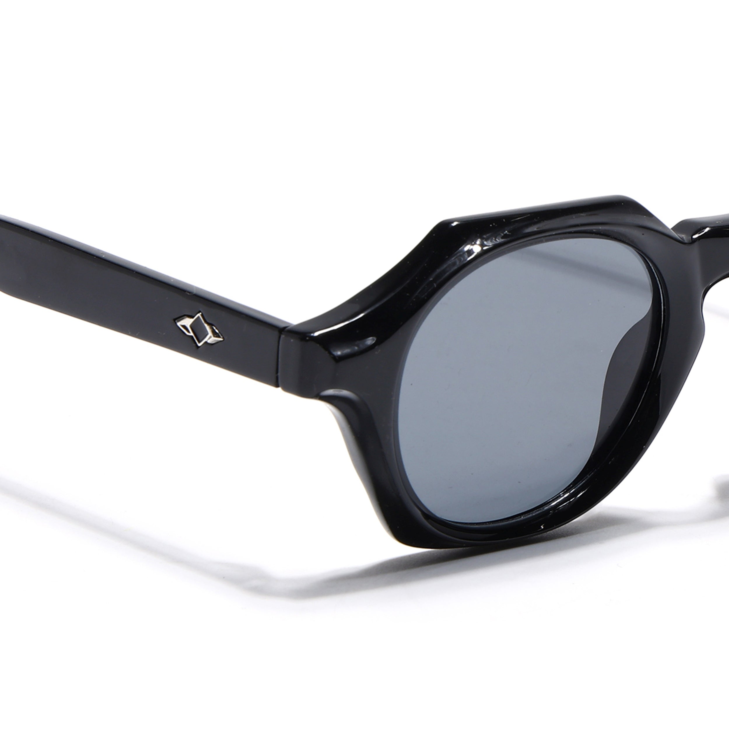 Hexagonal Sunglasses for Men & Women (Black Lens | Black Frame - MG7673)