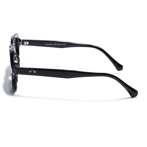 Hexagonal Sunglasses for Men & Women (Black Lens | Black Frame - MG7673)