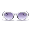 Hexagonal Sunglasses for Men & Women (Grey & Clear Lens | Transparent Grey Frame - MG7674)