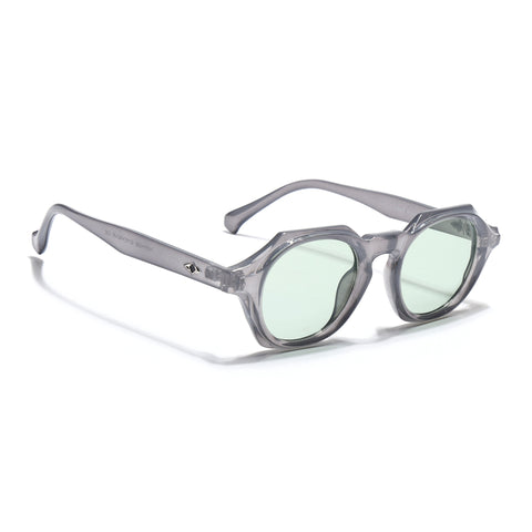 Hexagonal Sunglasses for Men & Women (Sea Green Lens | Grey Frame - MG7675)