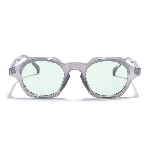 Hexagonal Sunglasses for Men & Women (Sea Green Lens | Grey Frame - MG7675)