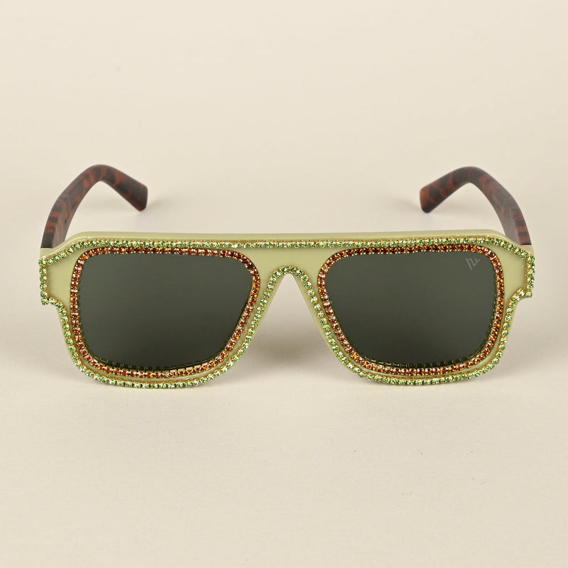 Wayfarer Green Polarized Sunglasses (3996PMG4358)