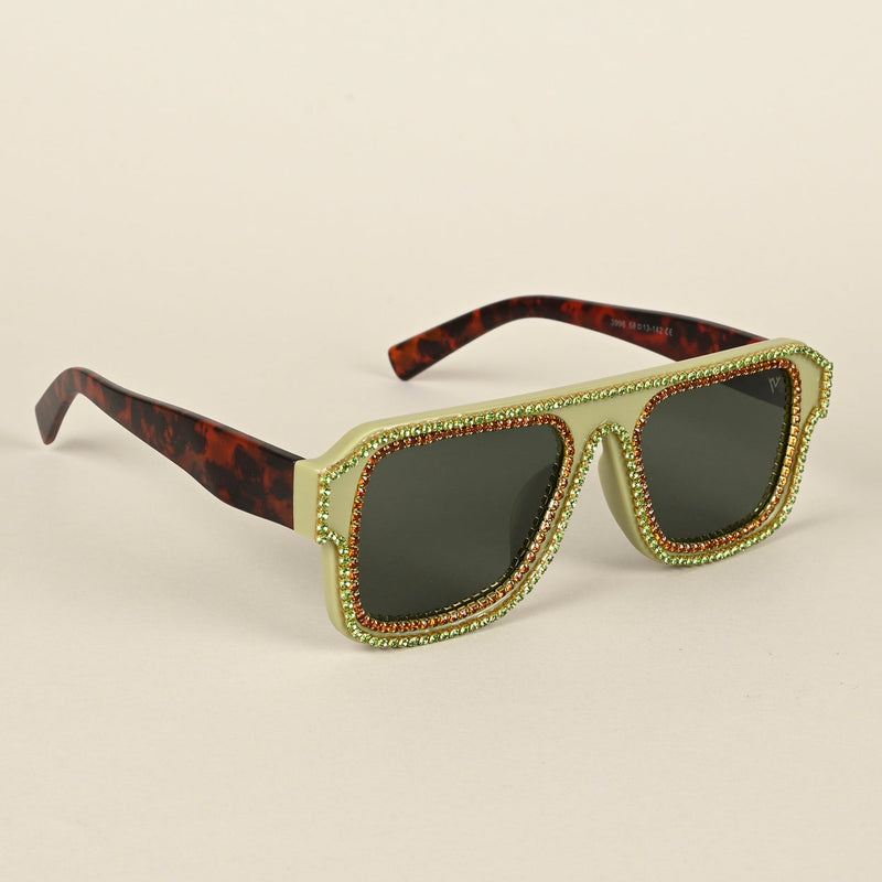 Wayfarer Green Polarized Sunglasses (3996PMG4358)