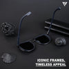 Photon | Grey & Navy Blue Polarized Wayfarer Sunglasses - PMG4441