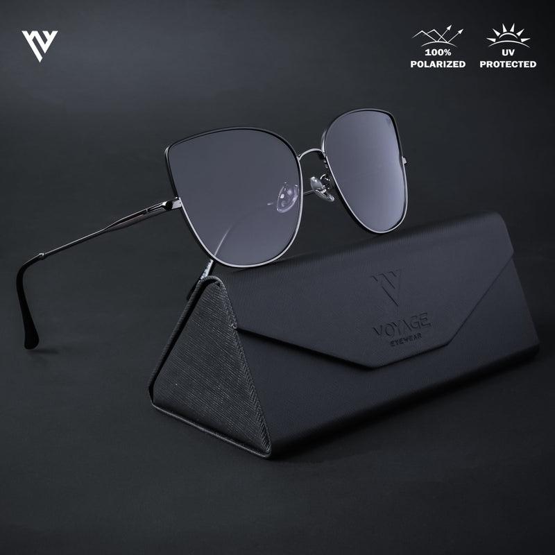 Black Polarized Cateye Sunglasses - PMG4586
