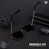 Wayfarer Golden & Shine Black Polarized Sunglasses - PMG4314