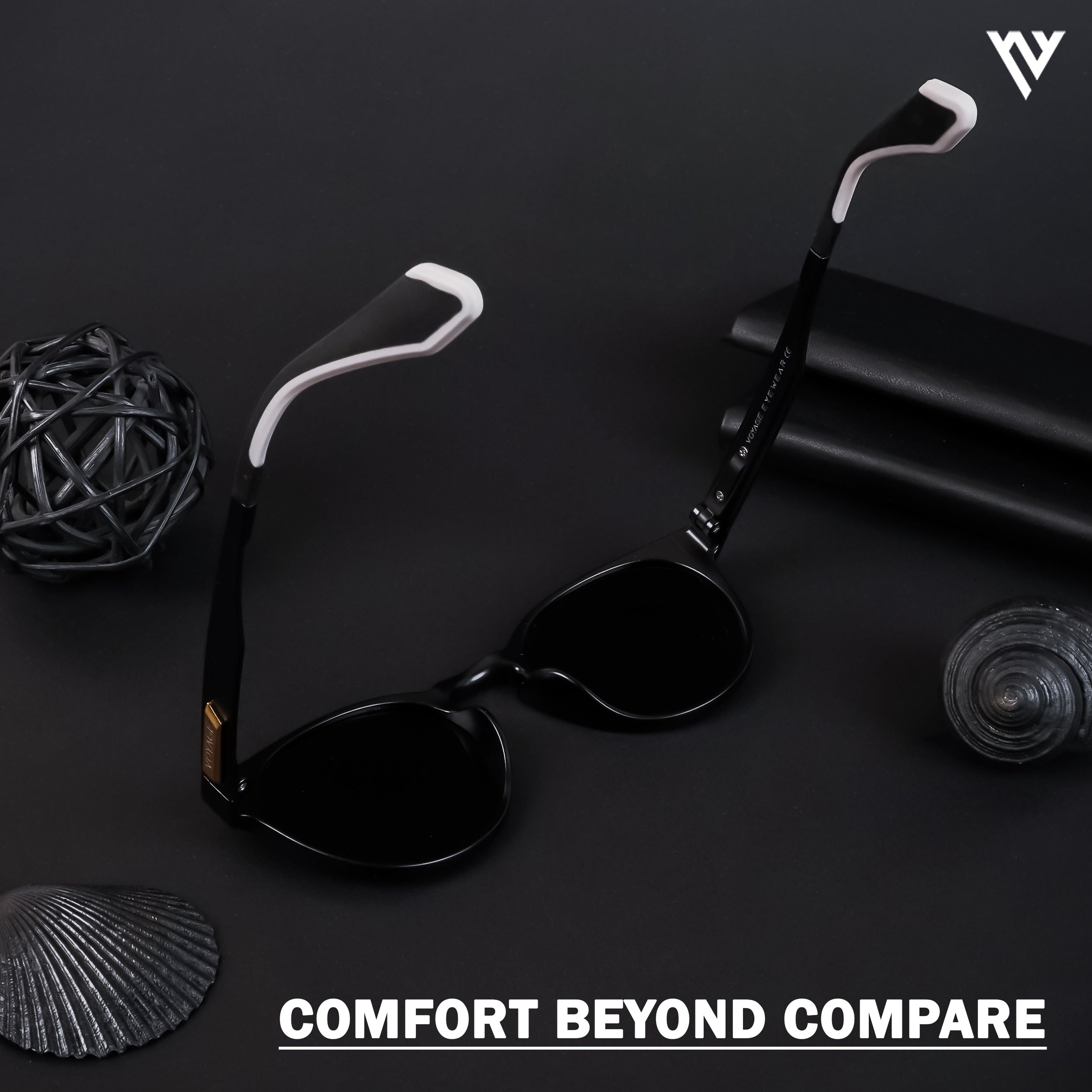 Voyage Exclusive Matt Black Polarized Round Sunglasses for Men & Women (895PMG4456)