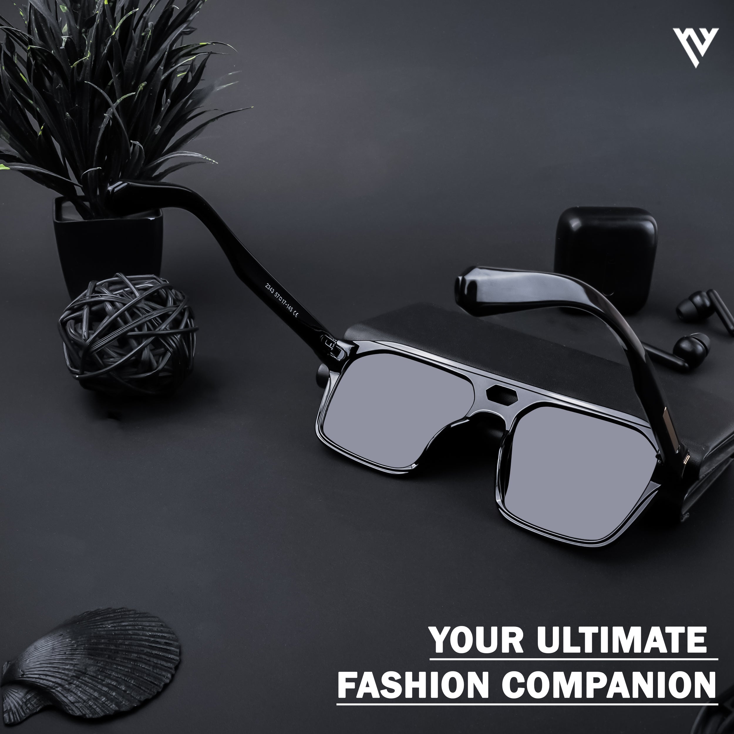 Voyage Exclusive Shine Black Polarized Wayfarer Sunglasses for Men & Women (2343PMG4346)