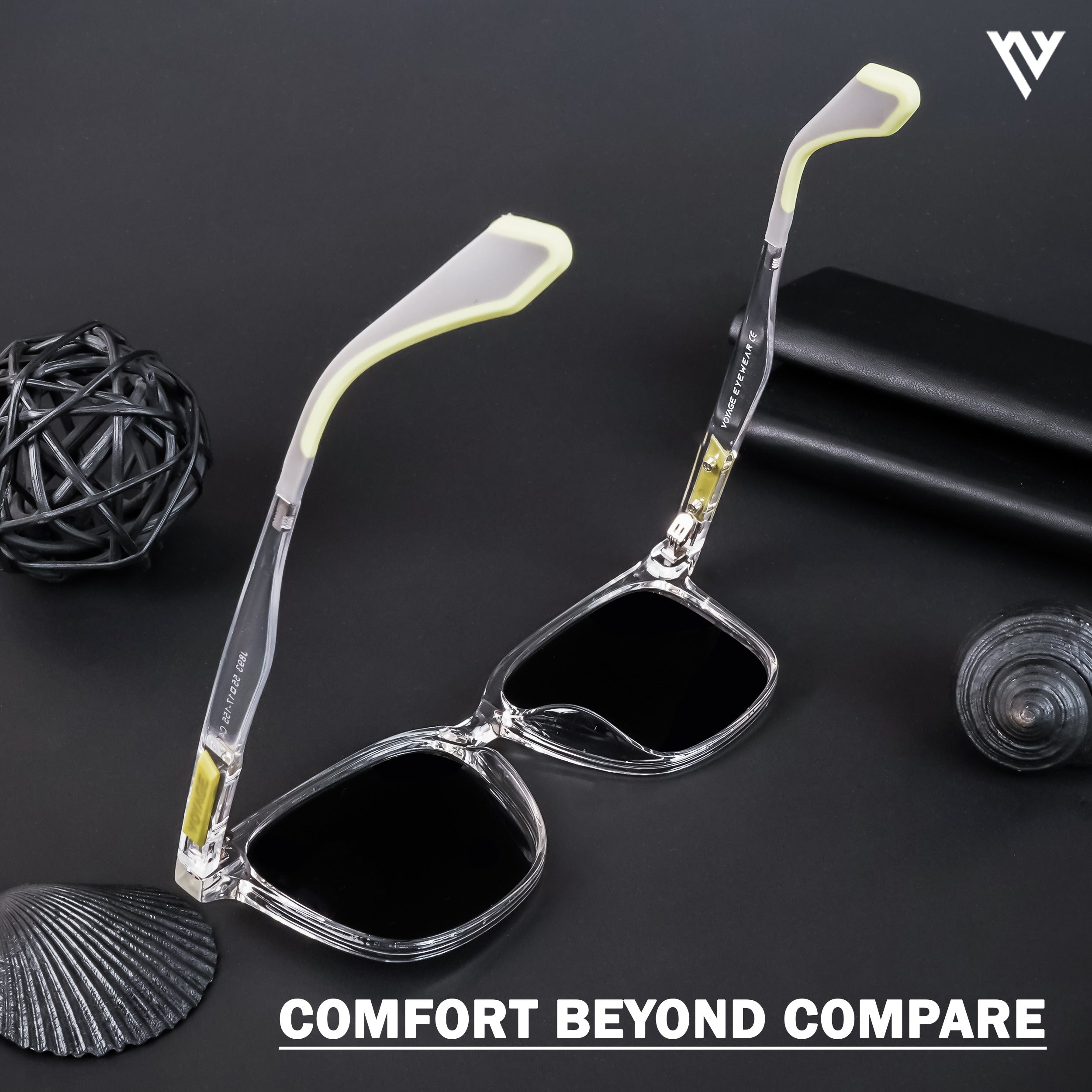 Voyage Exclusive Transparent Polarized Wayfarer Sunglasses for Men & Women (893PMG4463)