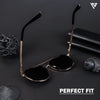 Round Golden & Shine Black Polarized Sunglasses - PMG4311