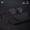Matt Black Polarized Round Sunglasses (TR8071PMG4495)