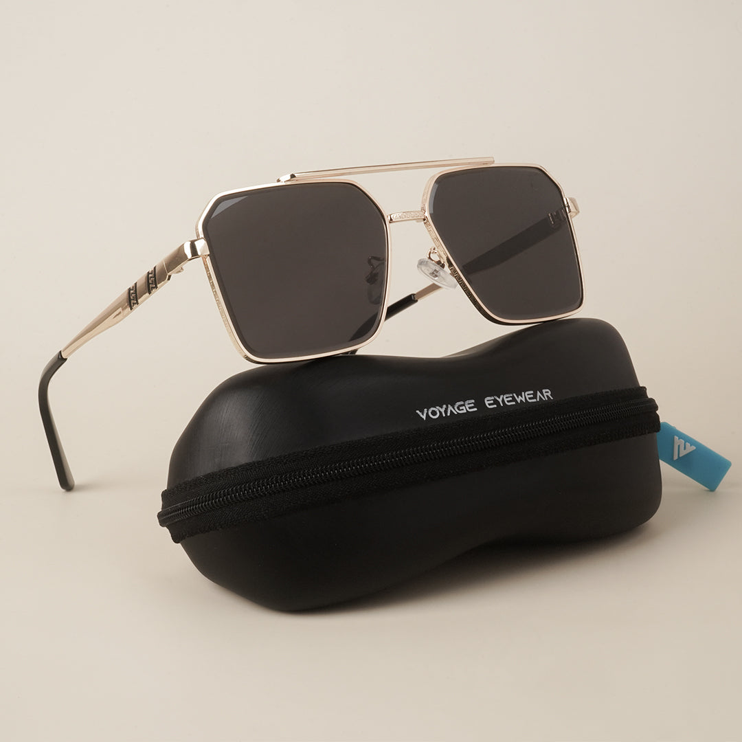 Voyage Golden & Black Wayfarer Sunglasses for Men & Women - MG4166