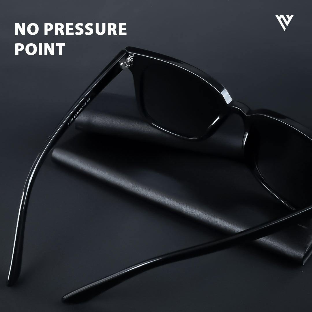 Cyon | Shine Black Polarized Wayfarer Sunglasses - PMG3965