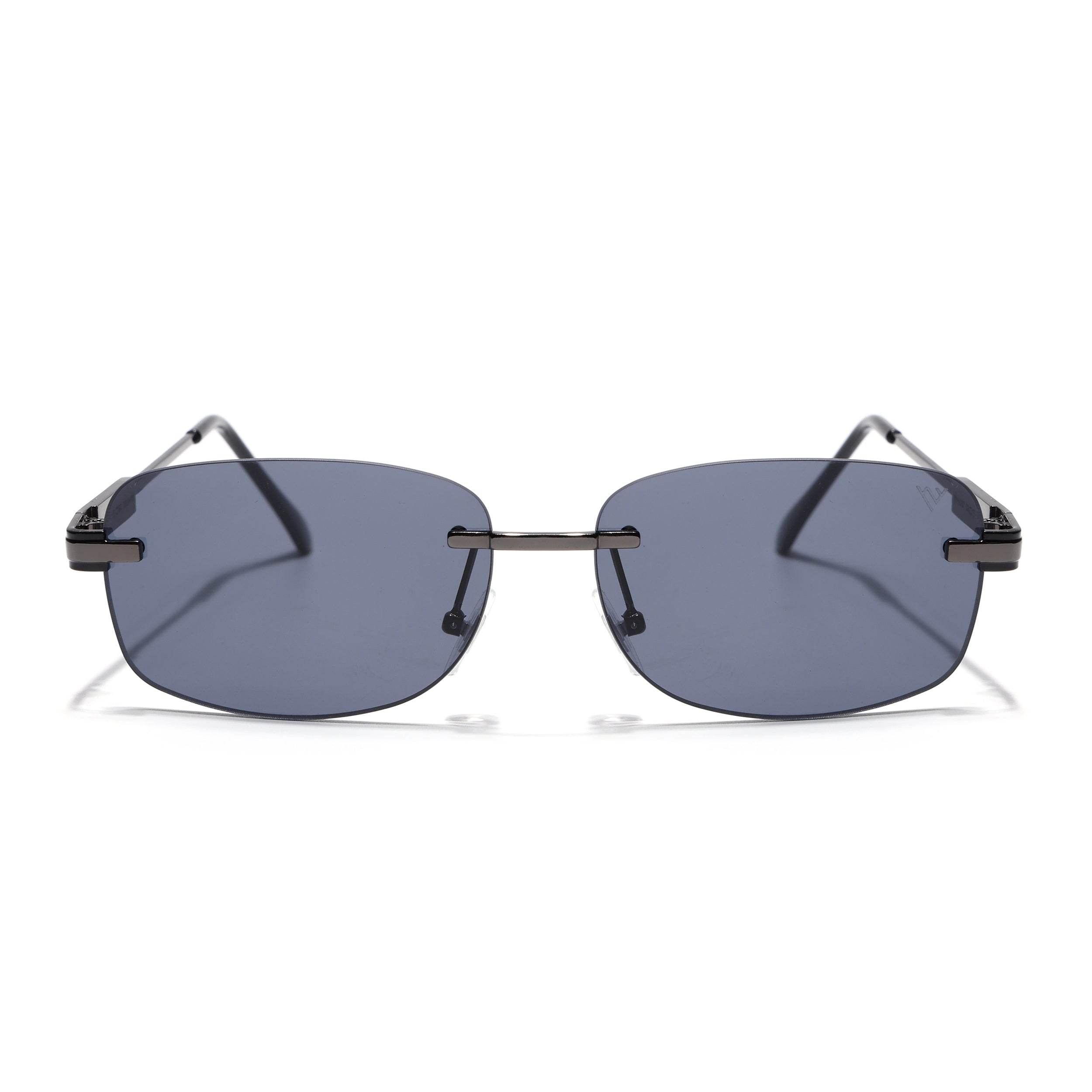 Rimless Sunglasses for Men & Women (Black Lens | Grey Frame - MG7353)