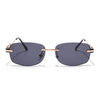 Sheer | Black Rimless Sunglasses | Golden Frame - MG7377