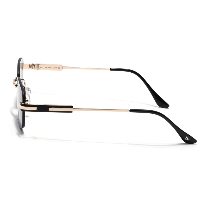 Sheer | Black Rimless Sunglasses | Golden Frame - MG7377