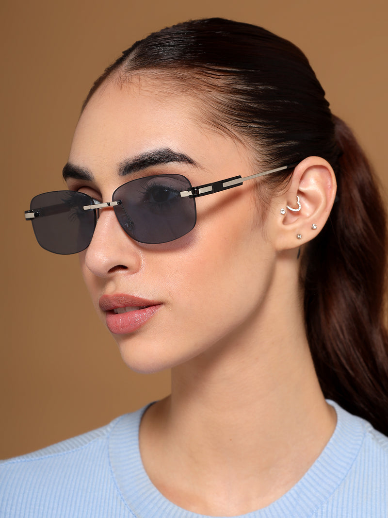 Sheer | Blue Rimless Sunglasses |Silver Frame - MG7378