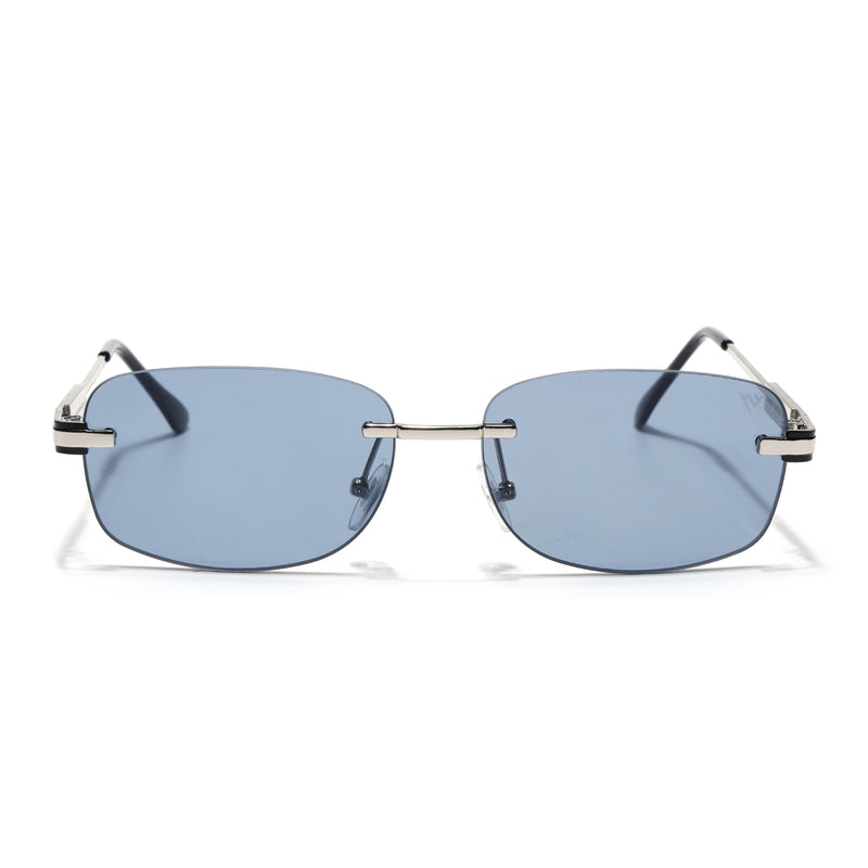 Sheer | Blue Rimless Sunglasses |Silver Frame - MG7378