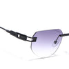Rimless Sunglasses for Men & Women (Grey & Clear Lens | Black Frame - MG7312)