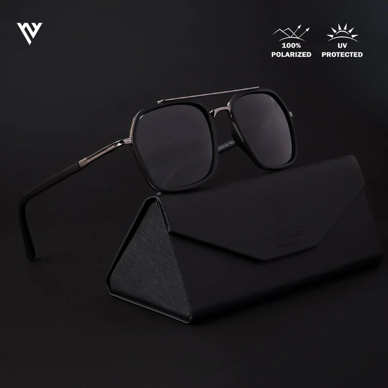 Black Polarized Wayfarer Sunglasses - PMG4208