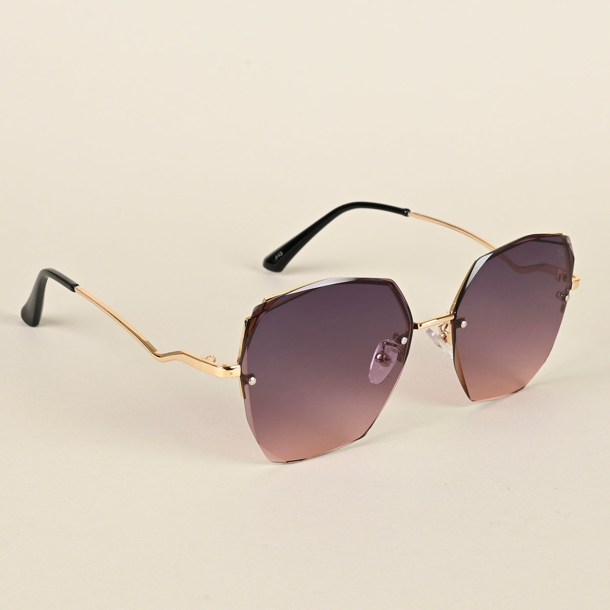 Voyage Grey & Pink Geometric Sunglasses for Women (443MG4336)