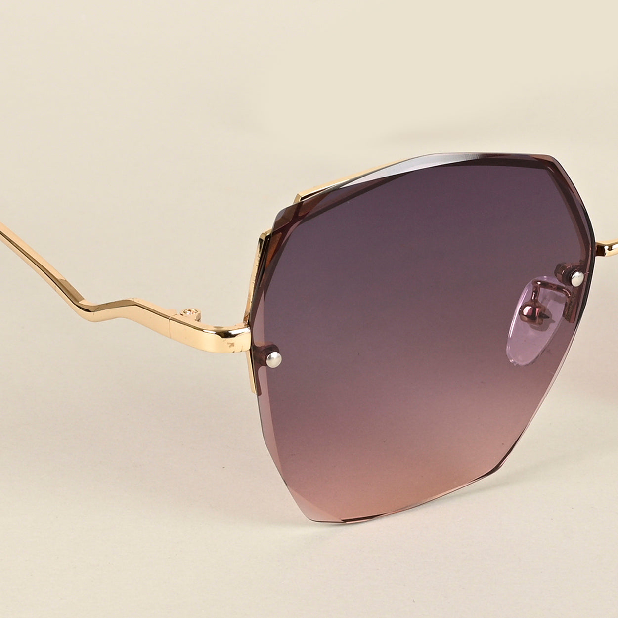 Voyage Grey & Pink Geometric Sunglasses for Women (443MG4336)