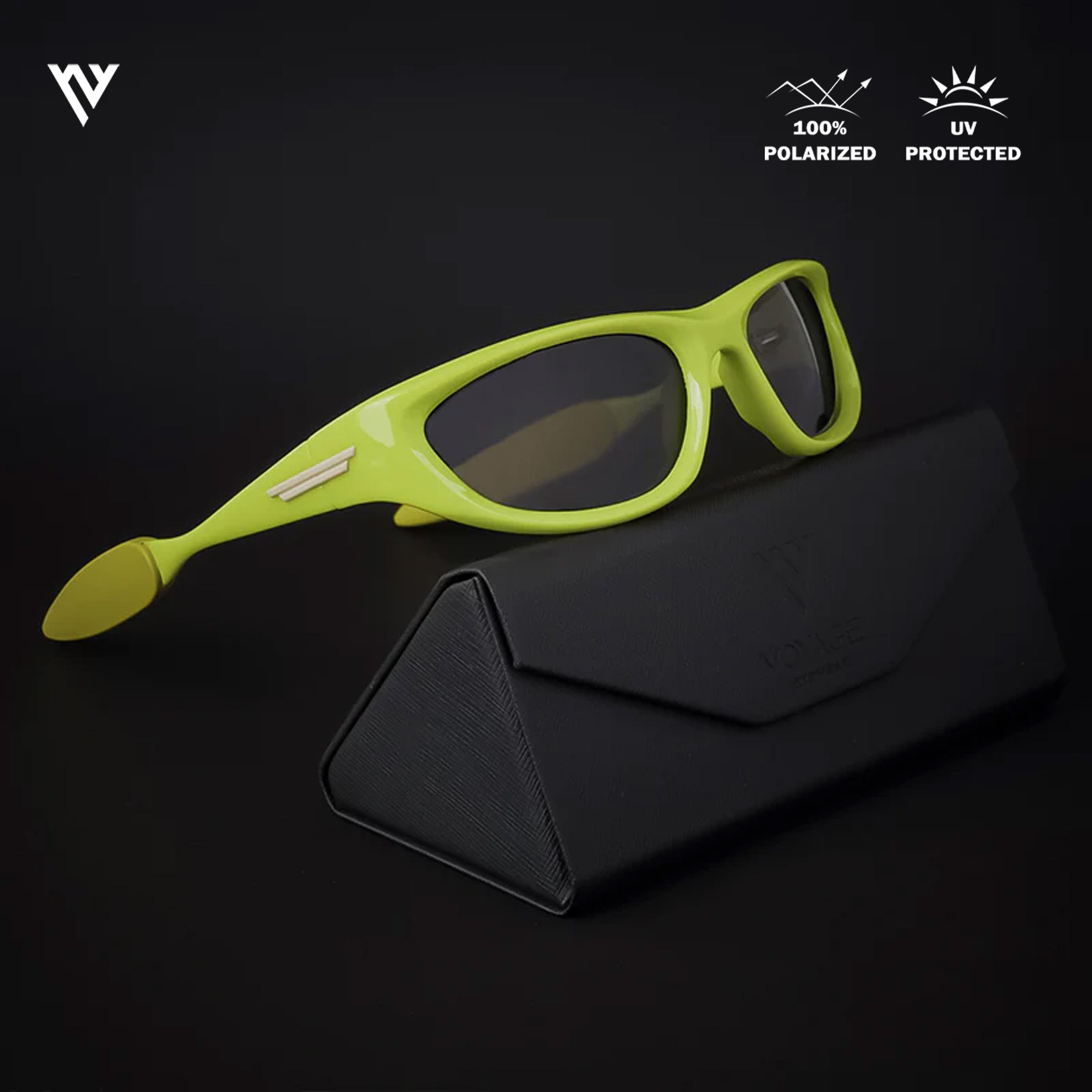 Voyage Exclusive Black Polarized Wrap Around Sunglasses for Men & Women - PMG4019
