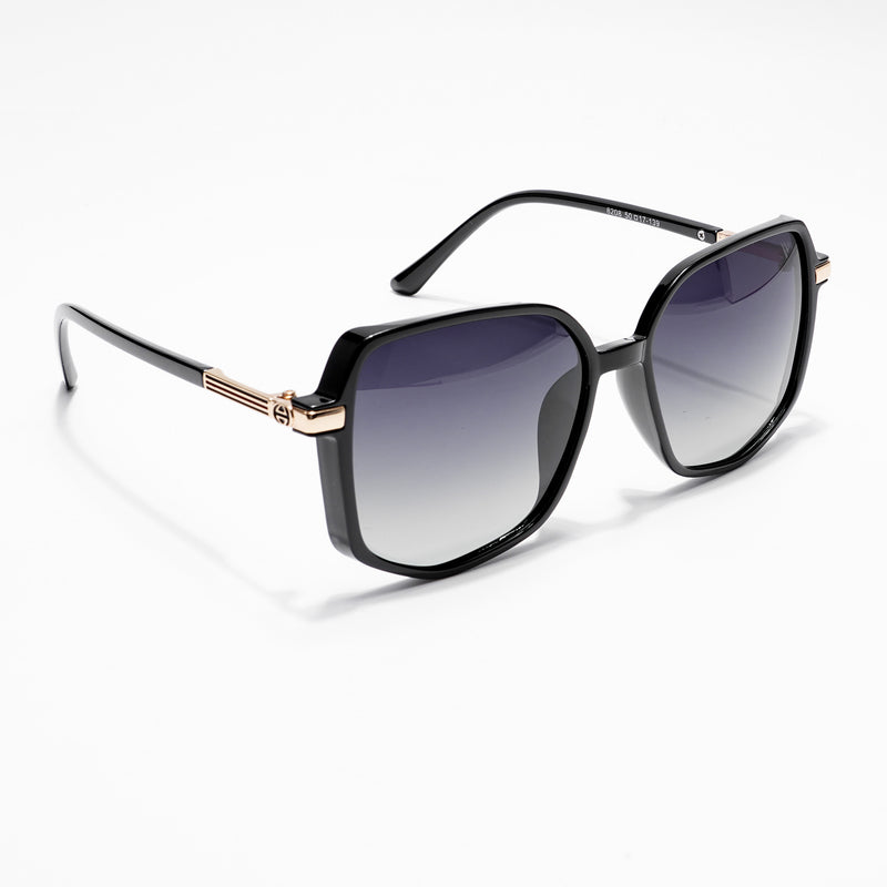 Amber | Black Square Polarized Sunglasses - PMG4249