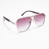 Aviator Sunglasses (Brown & Clear Lens | Golden Frame  - MG5204)