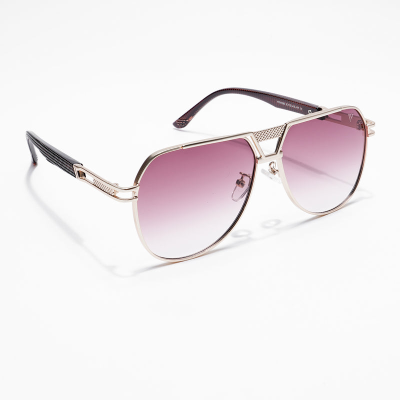 Aviator Sunglasses (Brown & Clear Lens | Golden Frame  - MG5204)