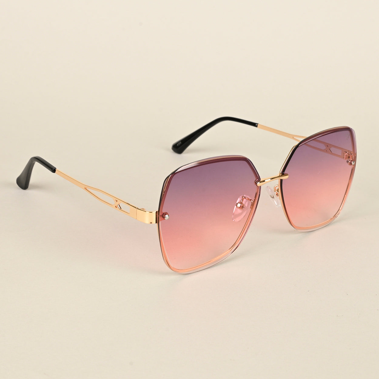 Voyage Pink & Purple Oversize Sunglasses for Women - MG4320
