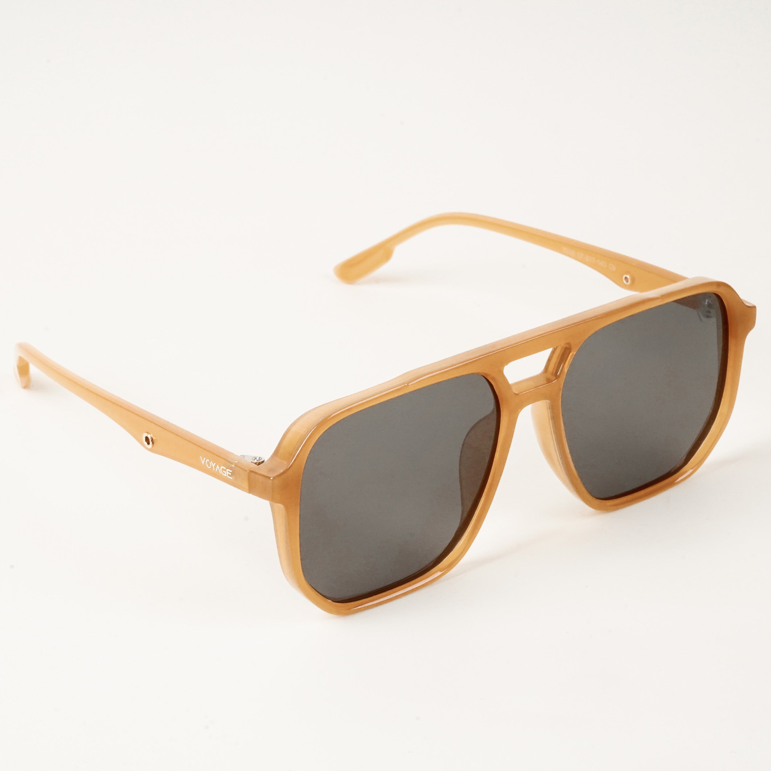 Voyage Wayfarer Polarized Sunglasses for Men & Women (Black Lens | Orange Frame - PMG5000)