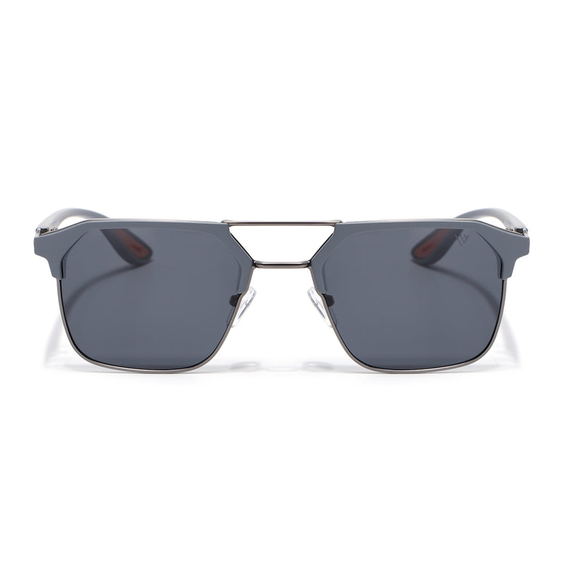 Commander | Grey Wayfarer Polarized Sunglasses | Black Lens - PMG6679