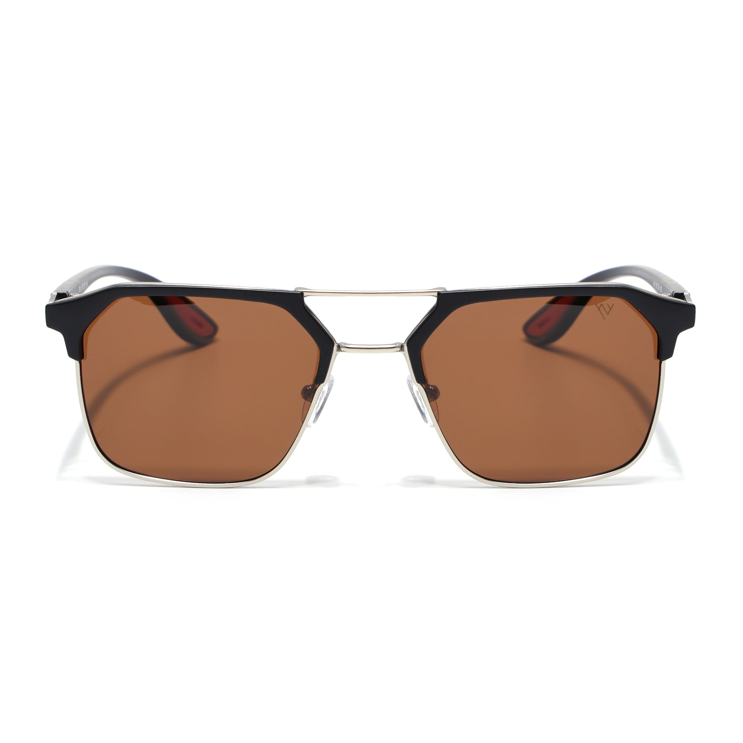Commander | Silver Wayfarer Polarized Sunglasses | Brown Lens - PMG6681