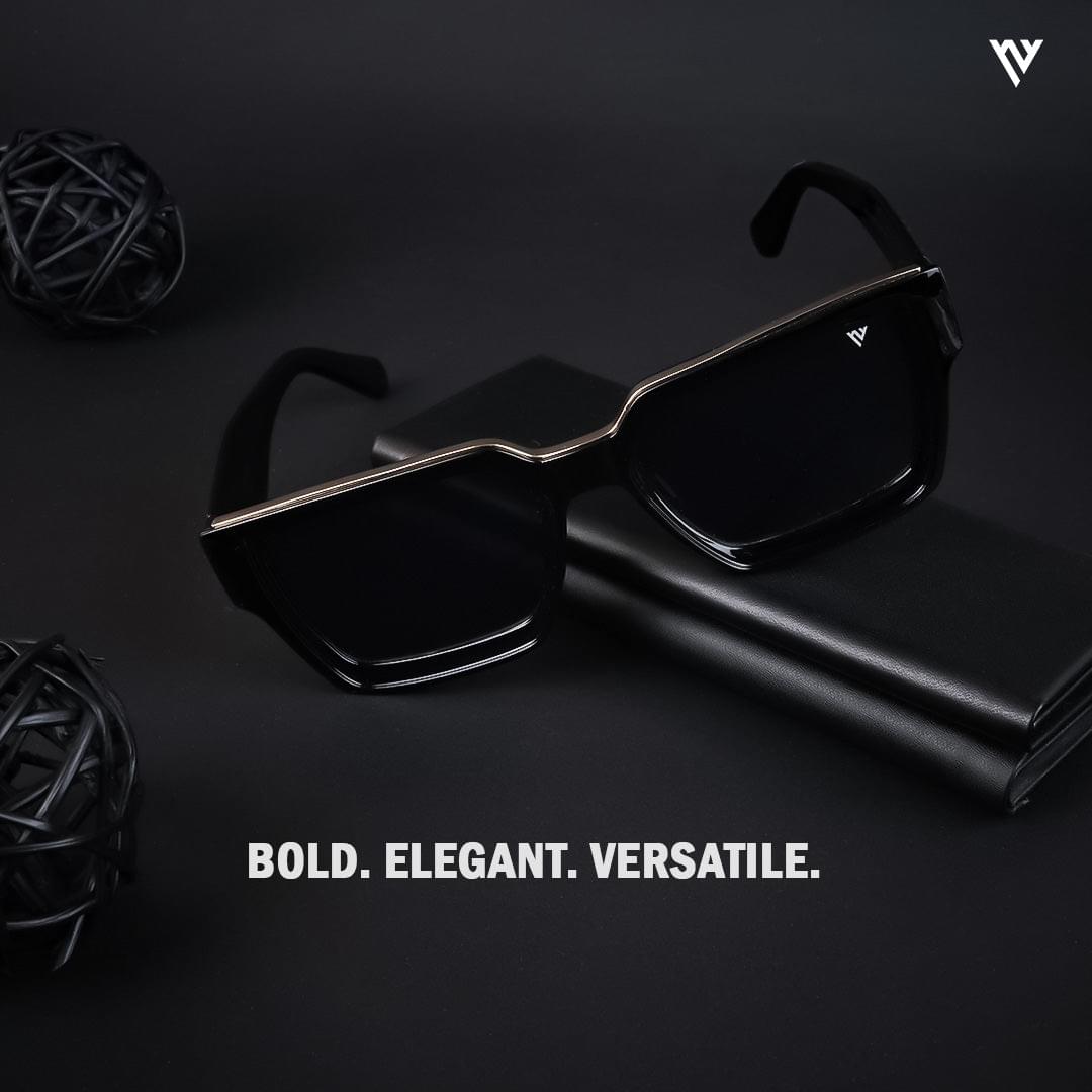 Voyage Exclusive Black Polarized Wayfarer Sunglasses for Men & Women (952PMG4114)