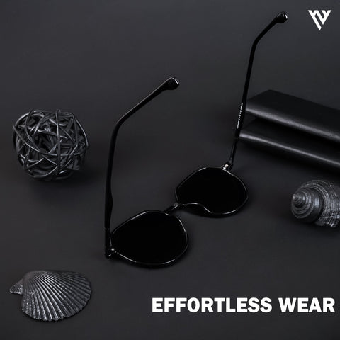 Grit | Shine Black Polarized Round Sunglasses - PMG4297