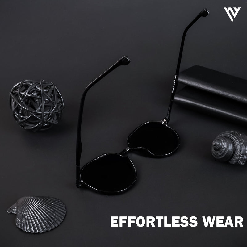 Grit | Shine Black Polarized Round Sunglasses - PMG4297