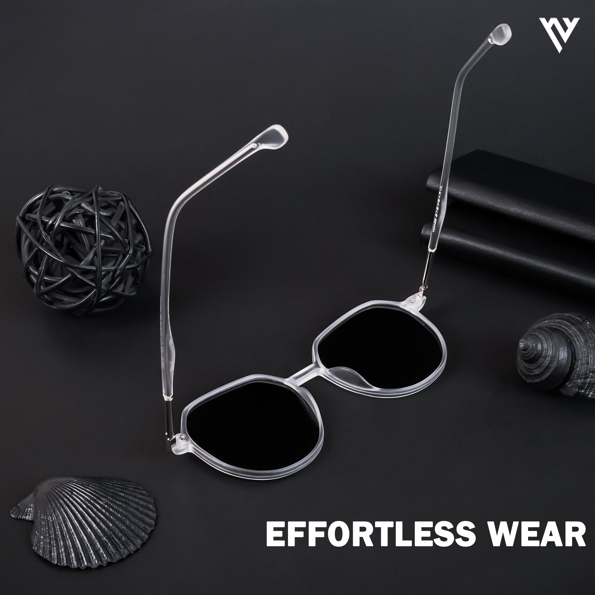 Voyage Exclusive Transparent Polarized Round Sunglasses for Men & Women (TR8068PMG4298)