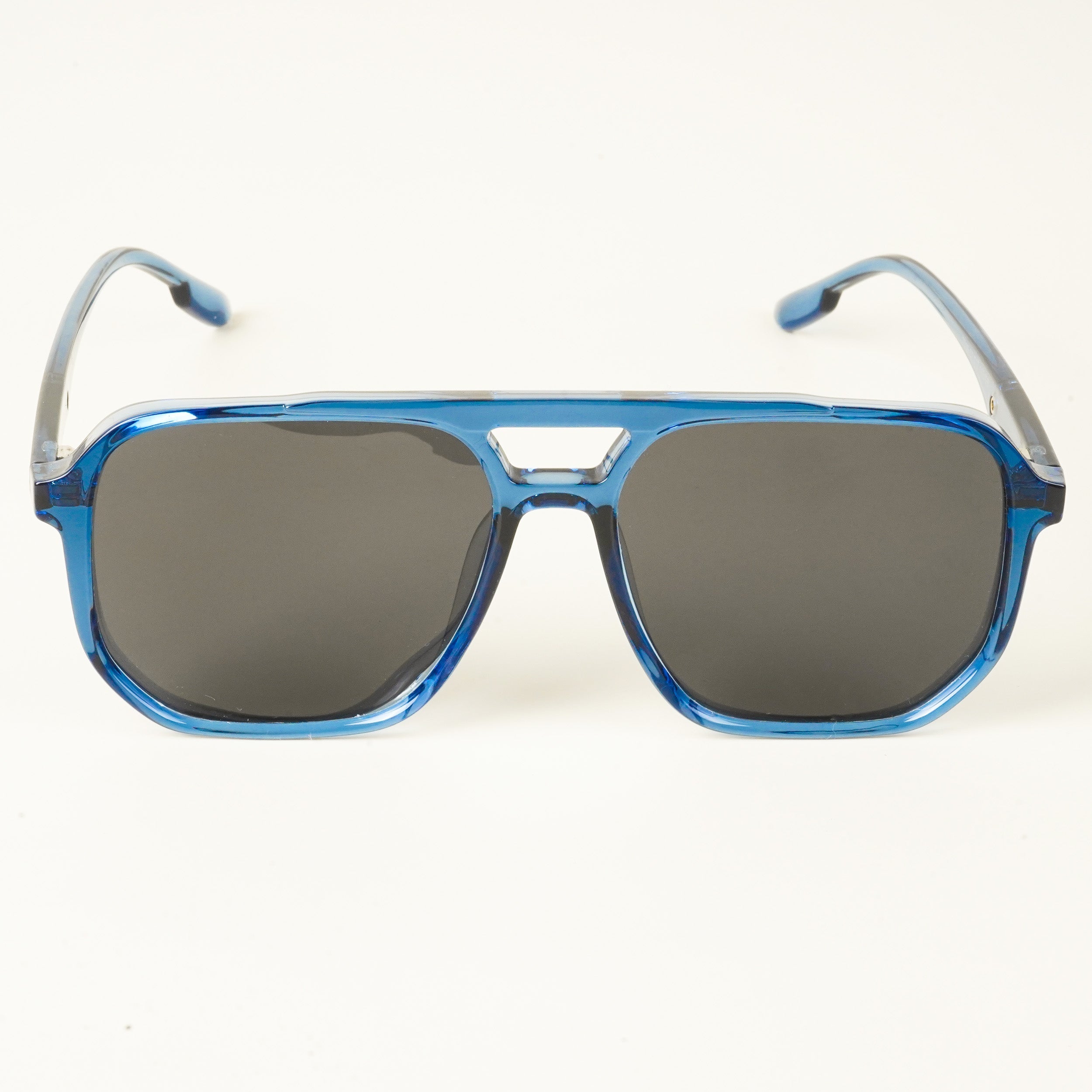 Voyage Wayfarer Polarized Sunglasses for Men & Women (Black Lens | Blue Frame - PMG4999)