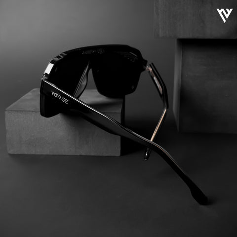 Shine Black Polarized Wrap Around Sunglasses - PMG4743