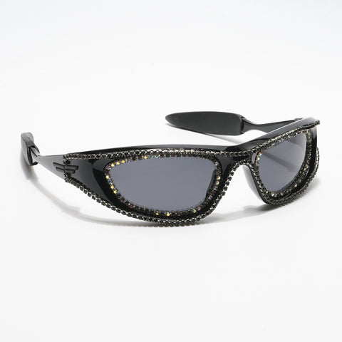 Flash | Black Wrap-Around Polarized Sunglasses - PMG4364