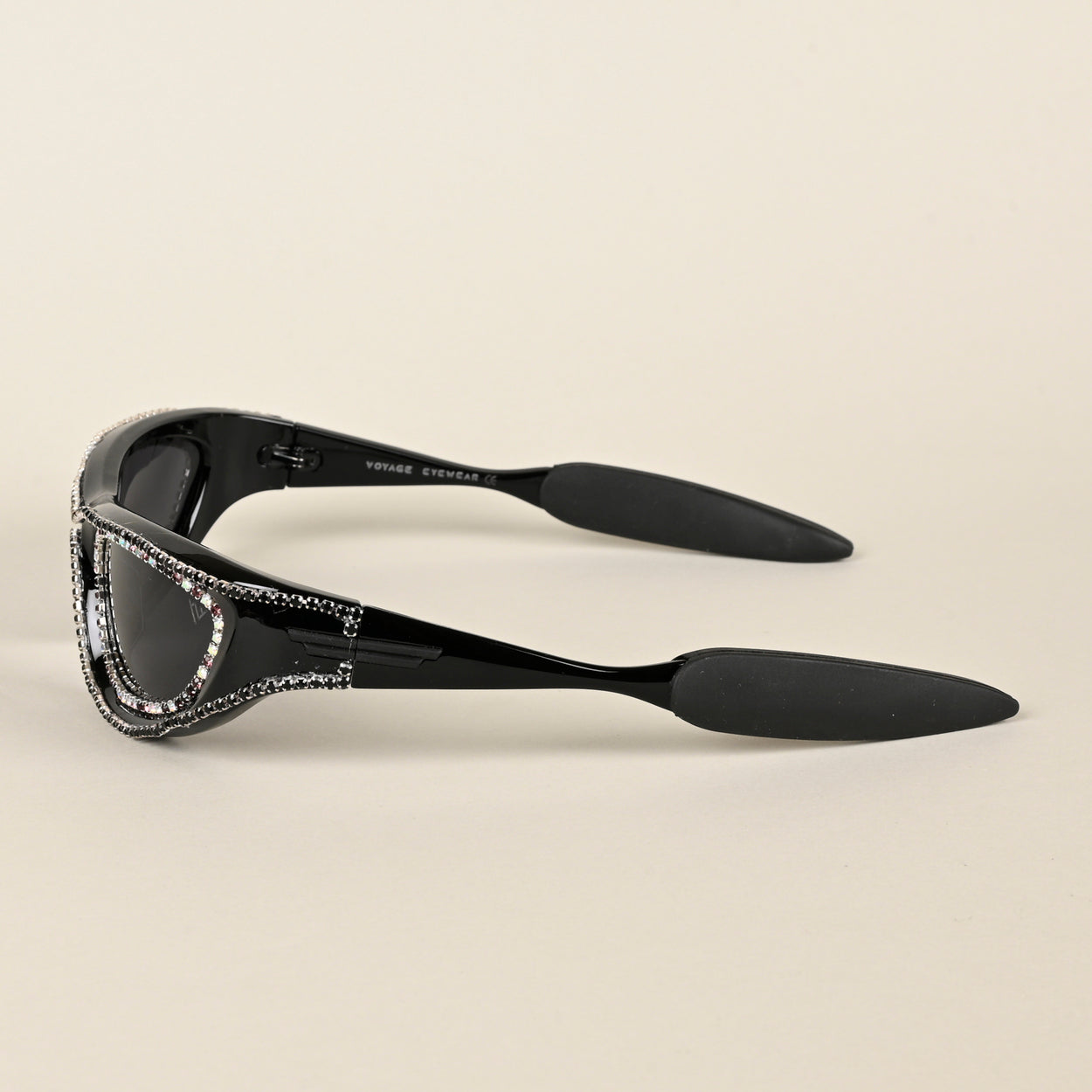Voyage Black Wrap-Around Polarized Sunglasses for Men & Women - PMG4364