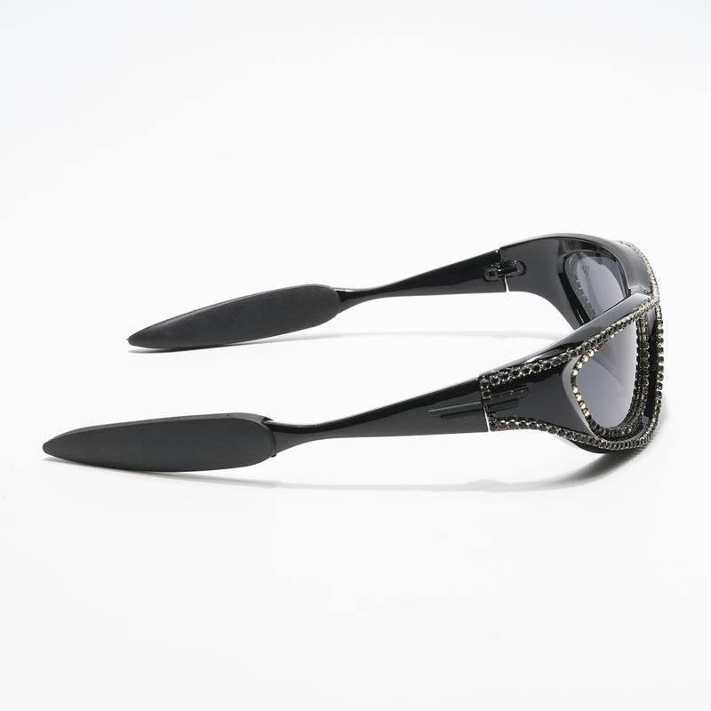 Flash | Black Wrap-Around Polarized Sunglasses - PMG4364