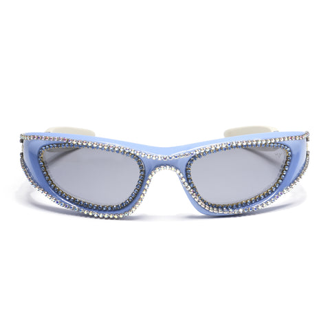 Flash | Blue Wrap-Around Polarized Sunglasses - PMG4366