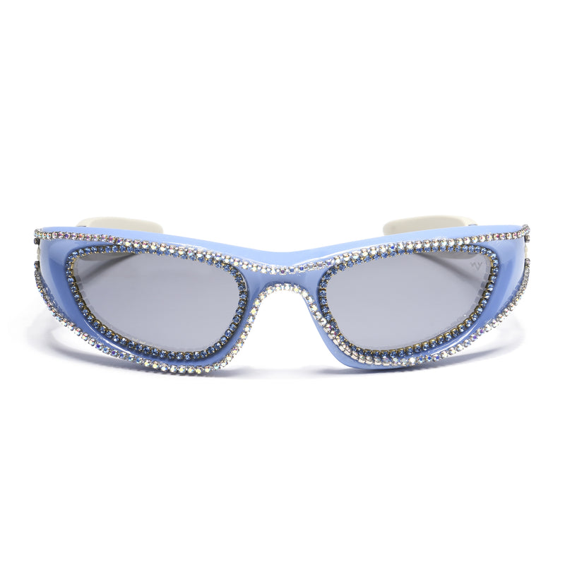 Flash | Blue Wrap-Around Polarized Sunglasses - PMG4366