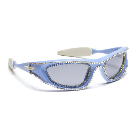 Flash | Blue Wrap-Around Polarized Sunglasses - PMG4366