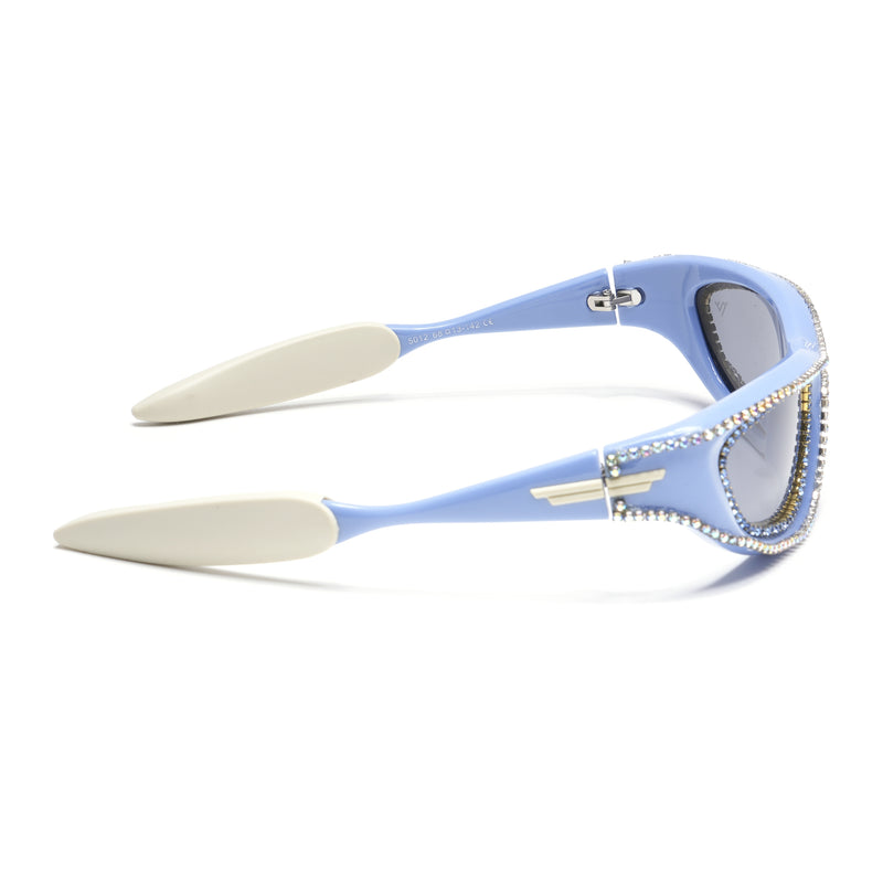 Flash | Blue Wrap-Around Polarized Sunglasses - PMG4366