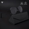 Black Polarized Aviator Sunglasses - PMG4135