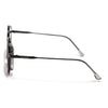 Round Sunglasses for Men & Women (Grey & Pink Lens | Black & Transparent Frame - MG7117)